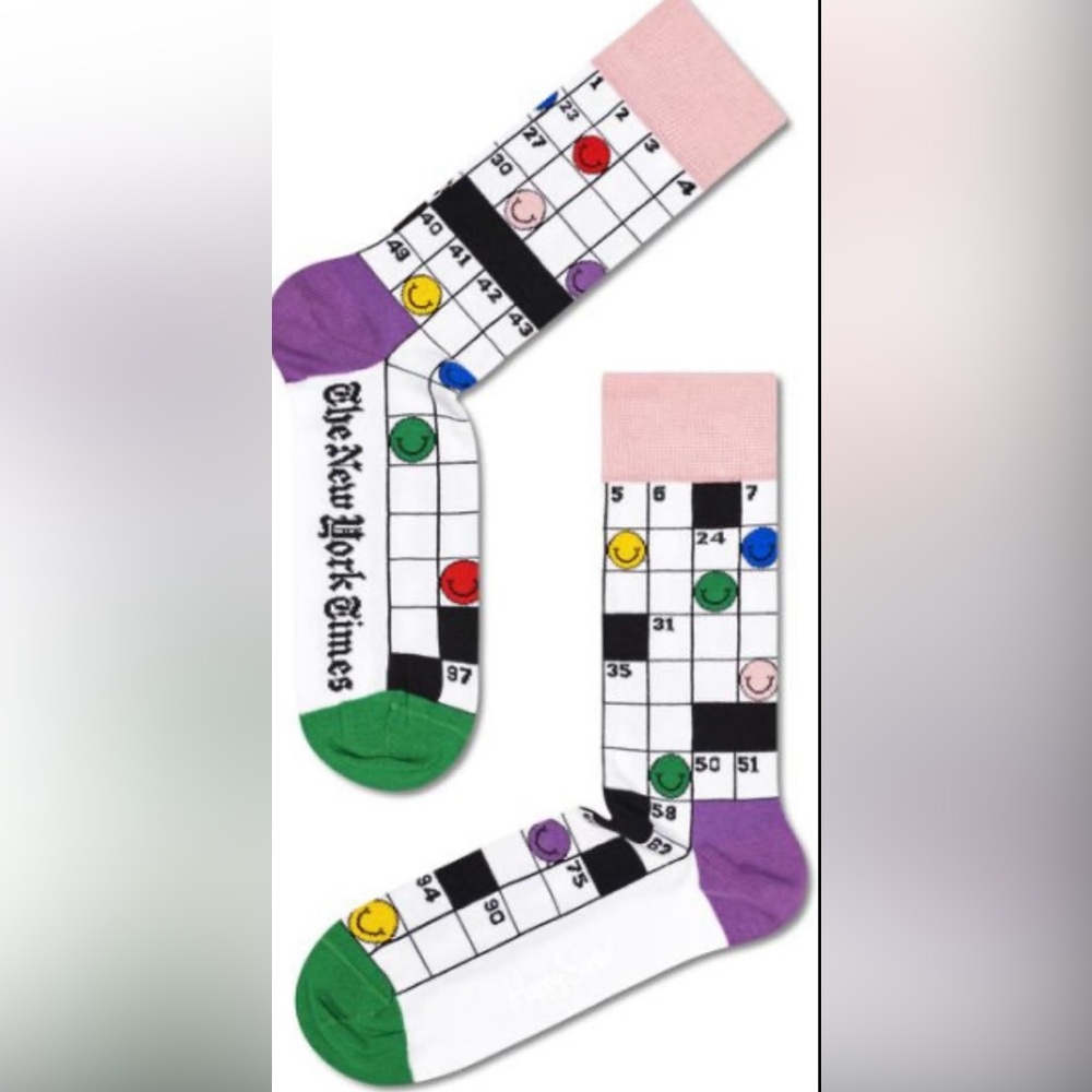 Happy Socks x The New York Times Happy Crossword Crew Socks